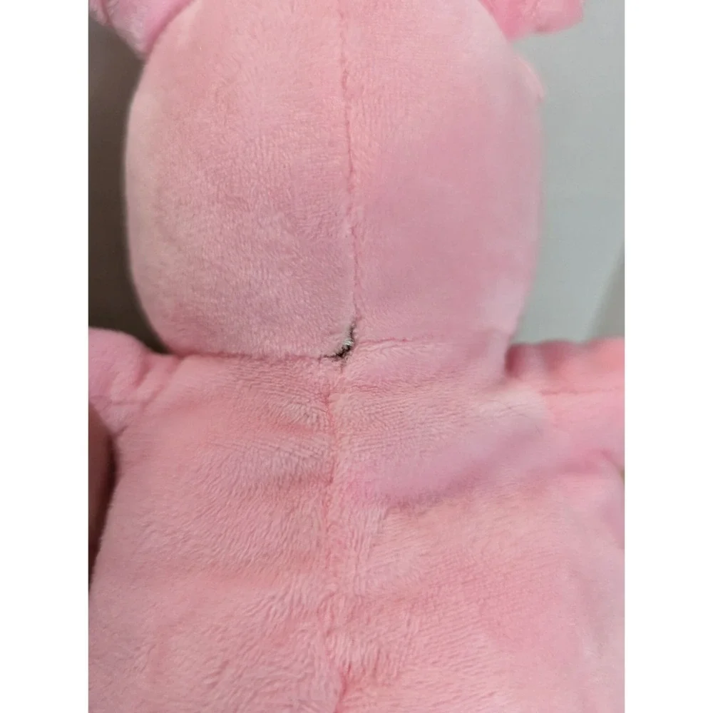 Burton + Burton soft pink hippo hippopotamus rose ribbon stuffed toy animal 12 i